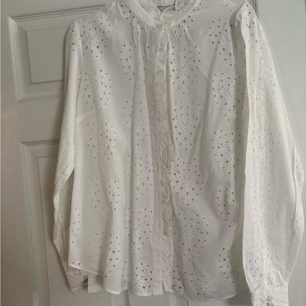Boden White Eyelet Blouse